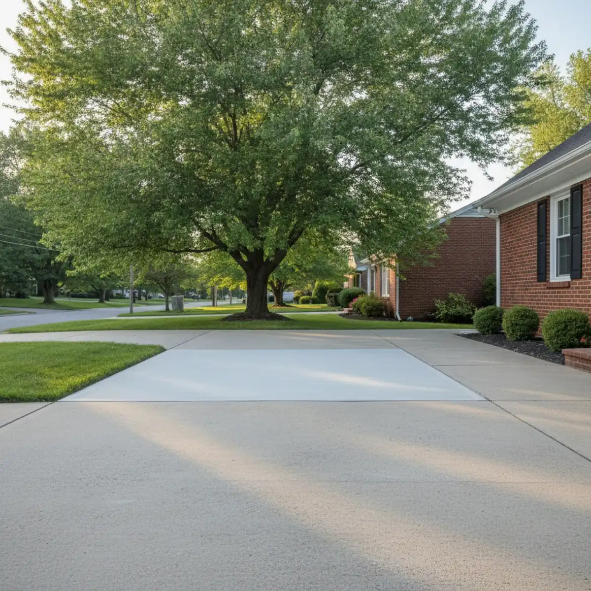 Replaced concrete driveway section leveled with the existing slab in Cherry Hill, NJ